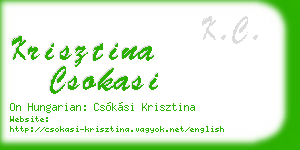 krisztina csokasi business card